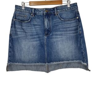Good American Good Legs Step Hem Denim Mini Skirt